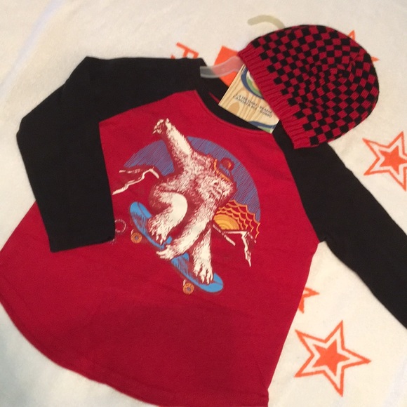 Ocean Pacific T-shirt & marching beanie 3T - Picture 1 of 3
